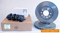 Zestaw oryginalny tarcze + klocki przód Astra G / Zafira A 280 mm - 1515001 OPEL - GM