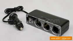 Rozgałęźnik - gniazdo wtykowe 3x + zasilacz USB OP 022 