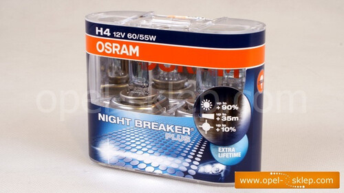 Komplet żarówek reflektorowych H4 - NIGHT BREAKER UNLIMITED +110%  - OSRAM