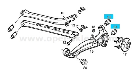 Tuleja wahacza tylnego - wzdłużnego Vectra B - 423121 OPEL - GM